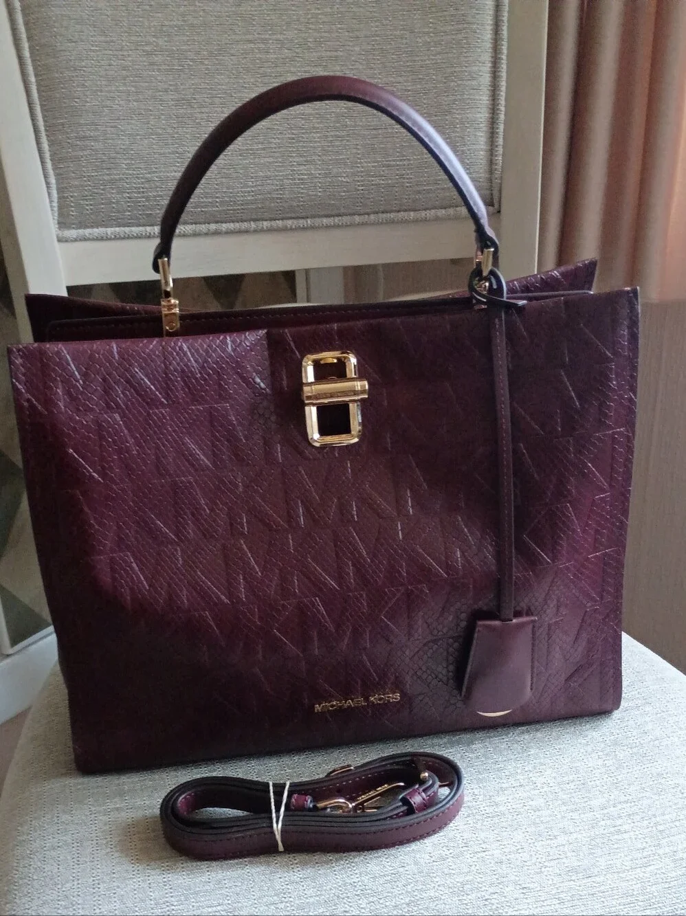 Michael kors Penelope signature logo satchel tote leather
